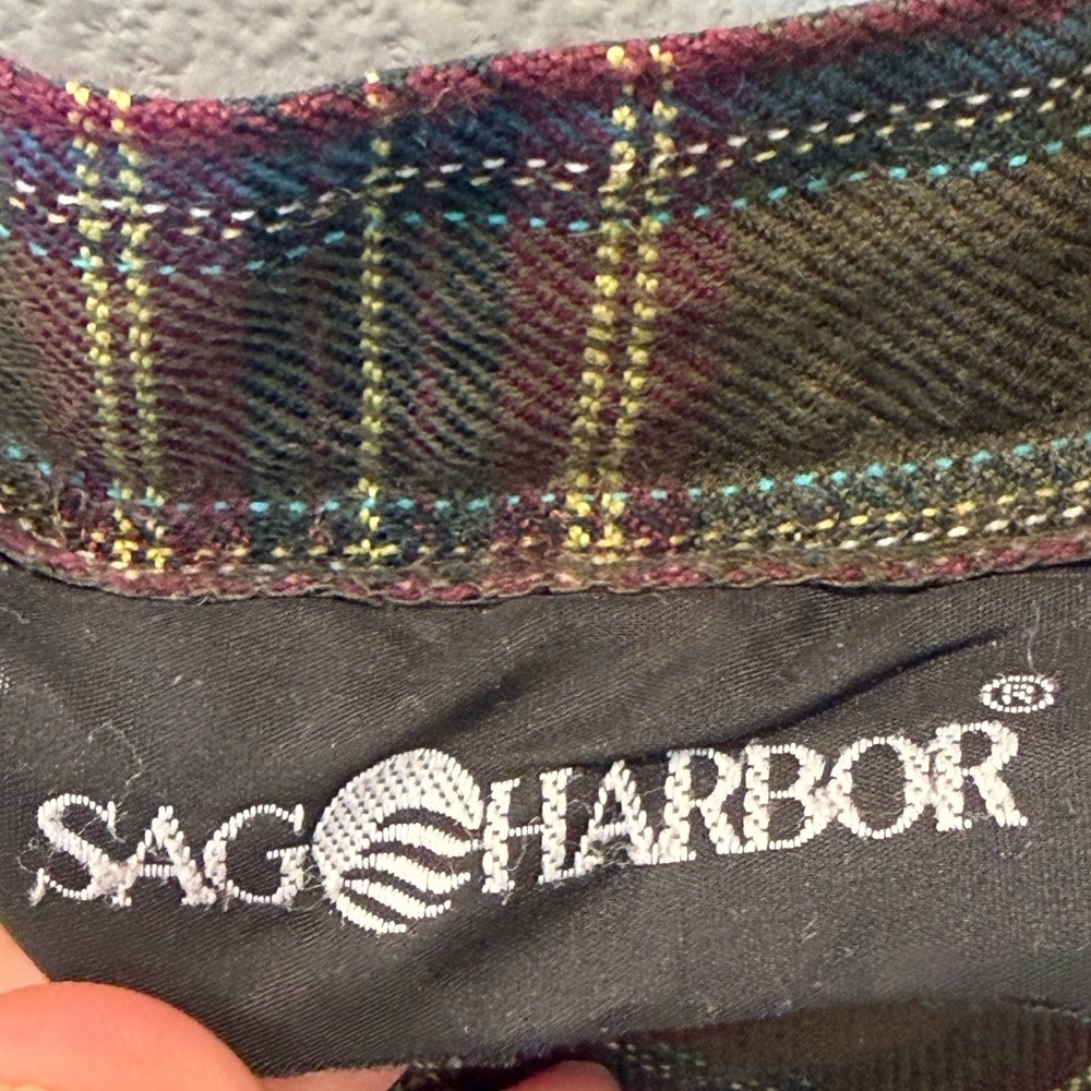 Vintage Sag Harbor Plaid Bias Cut Midi Skirt // Earthy Academia Grunge Vibe 12 - Picture 9 of 10